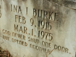 burke Ina Inez Burke headstone