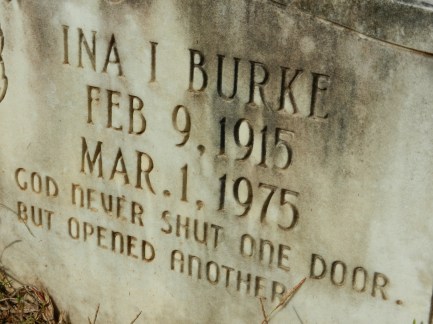 burke Ina Inez Burke headstone